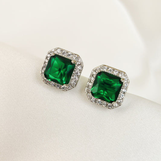 DIANA | ZIRCON STUDS GREEN