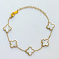 CLAIRE | CLOVER CHAIN BRACELET WHITE