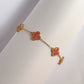CIANA | Shimmery clover bracelet pink