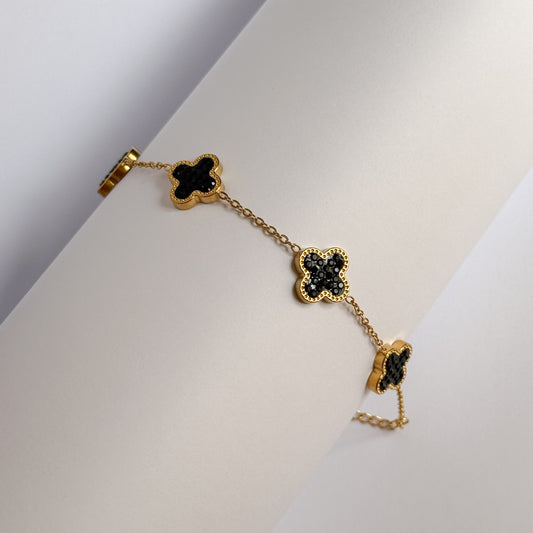 CIANA | SHIMMERY CLOVER BRACELET BLACK